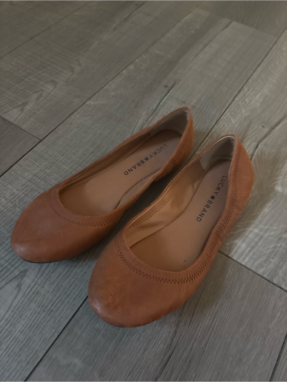 Lucky Brand Brown Leather Ballet Flats